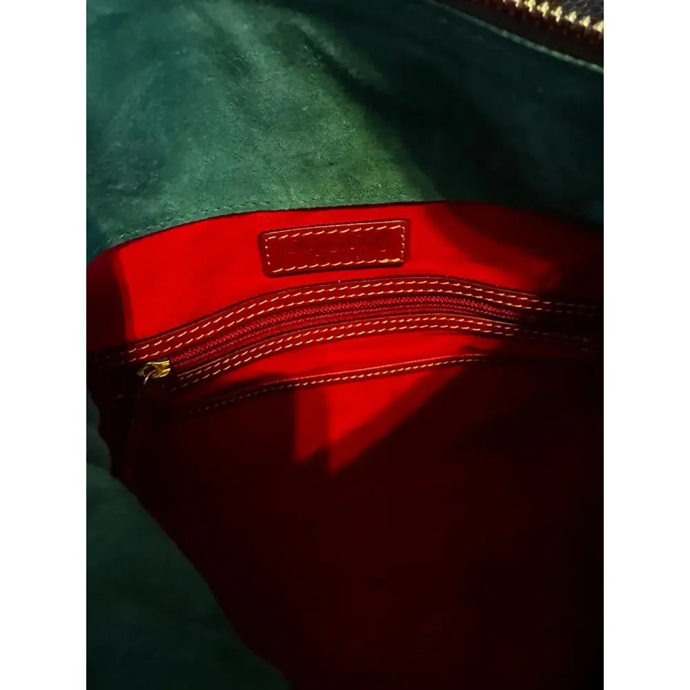 Iconic Dooney and Bourke red Florentine satchel with bag and tags